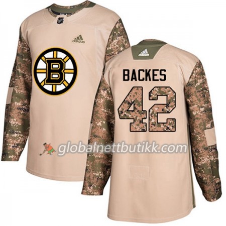 Boston Bruins Hockeydrakt David Backes 42 2017-2018 Camo Veterans Day Practice Adidas Authentic - Herre